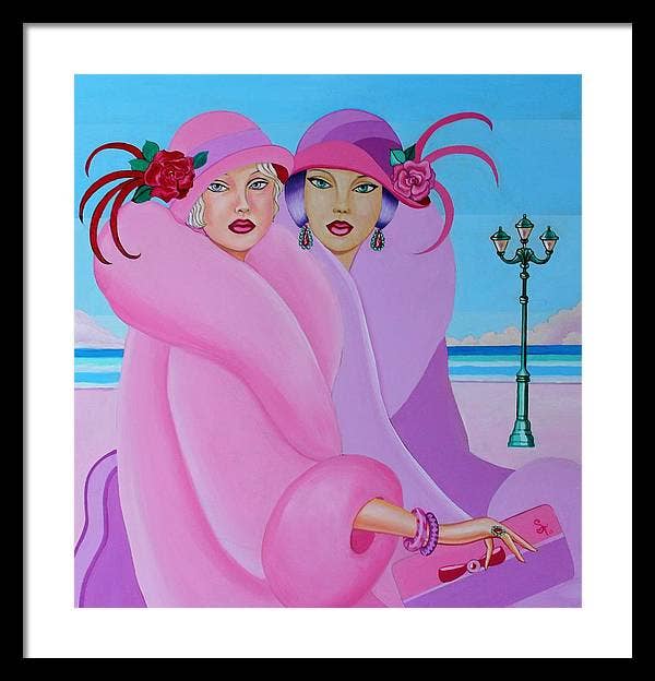 Sharon Tatem Fashion LLC - Wholesale Art Print - Palm Beach Pink Ladies - Framed Print20