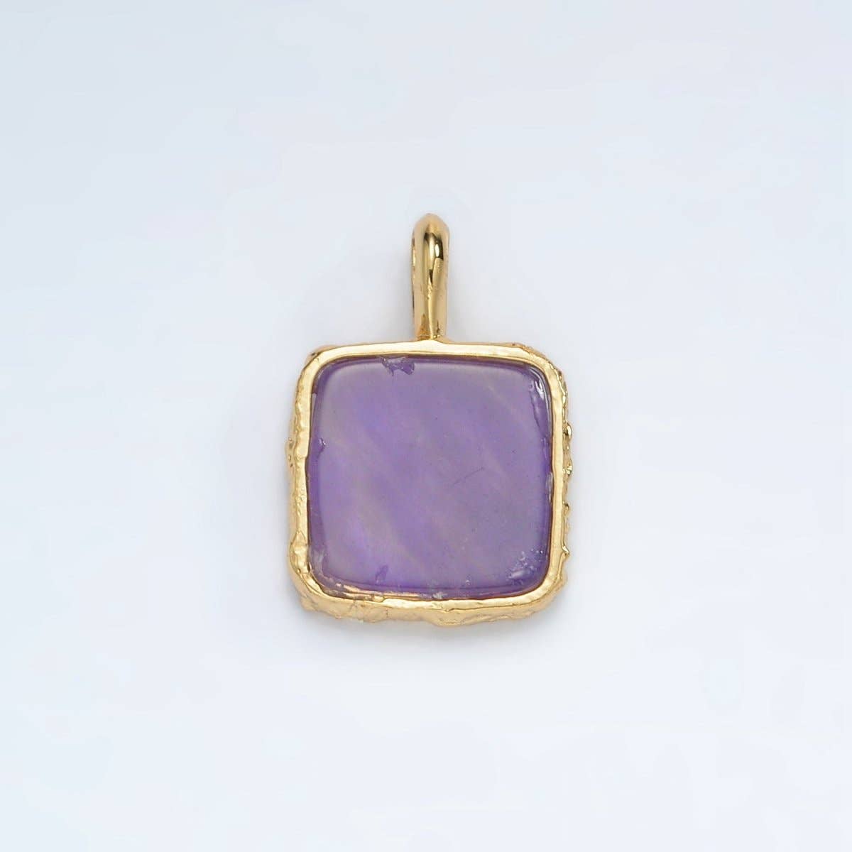 Aim Eternal – wholesale Individuell berlock/hänge – 24K Guld Fylld 18mm Fyrkantig Naturlig Ädelsten Folie Hänge | AA1358-AA13641