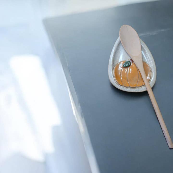 MudWorks Pottery - Wholesale Spoon Rest - Pumpkin Spoon Rest1