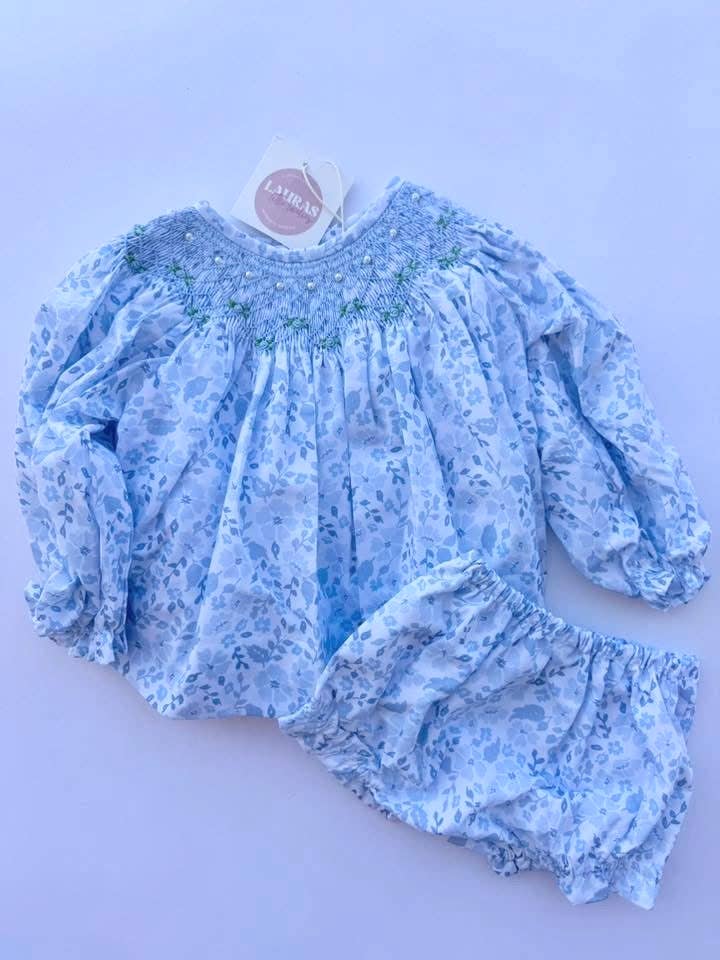 Faithful Floral Smocked Diaper Set for wholesale by Laura’s Little Lovelies