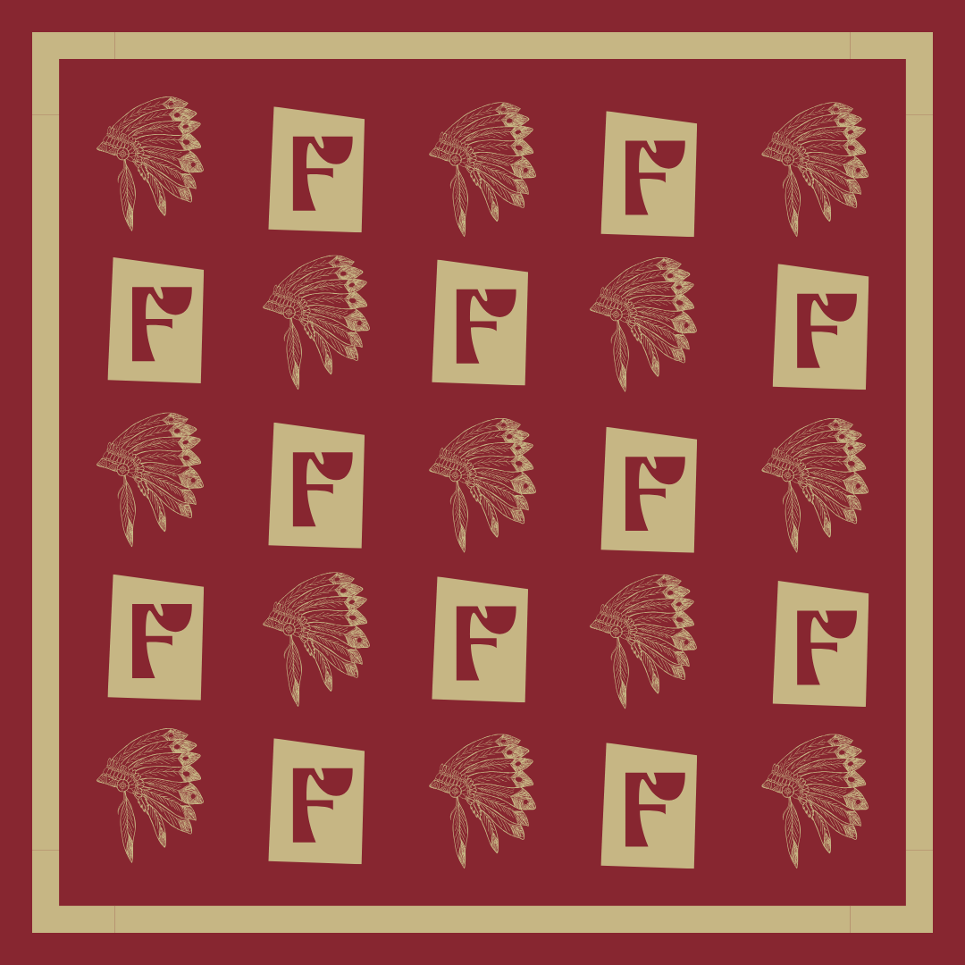 ALMA-MATER COLLECTION - Venta al por mayor Bufanda - Mujer - Pañuelo Bandana Garnet & Gold Gameday (3 ESTAMPADOS)0