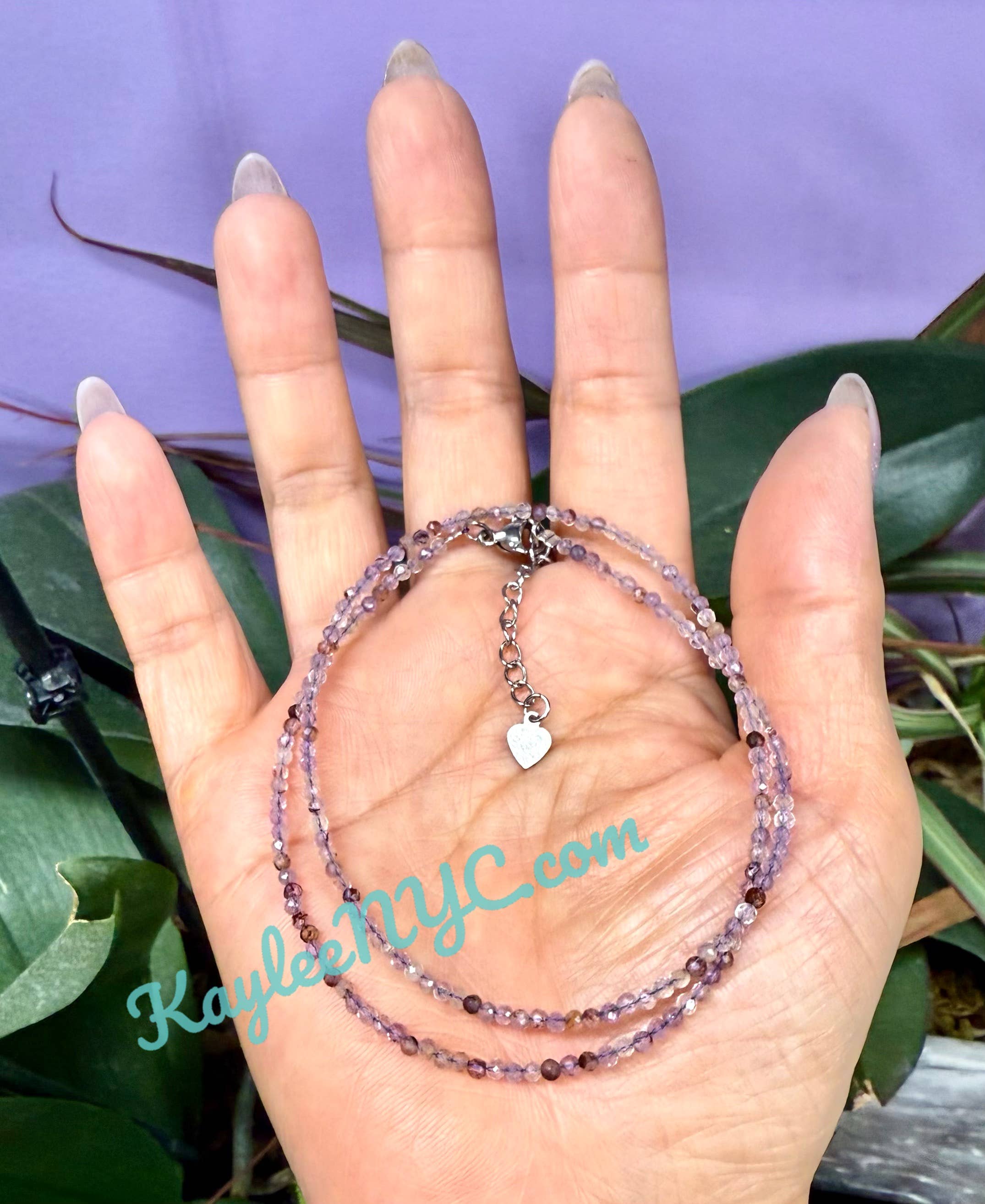 KayleeNYC – Engroshandel Perlehalskæde – 2mm Naturlige Super Syv Halskæder Krystaller Helbredende Energi8