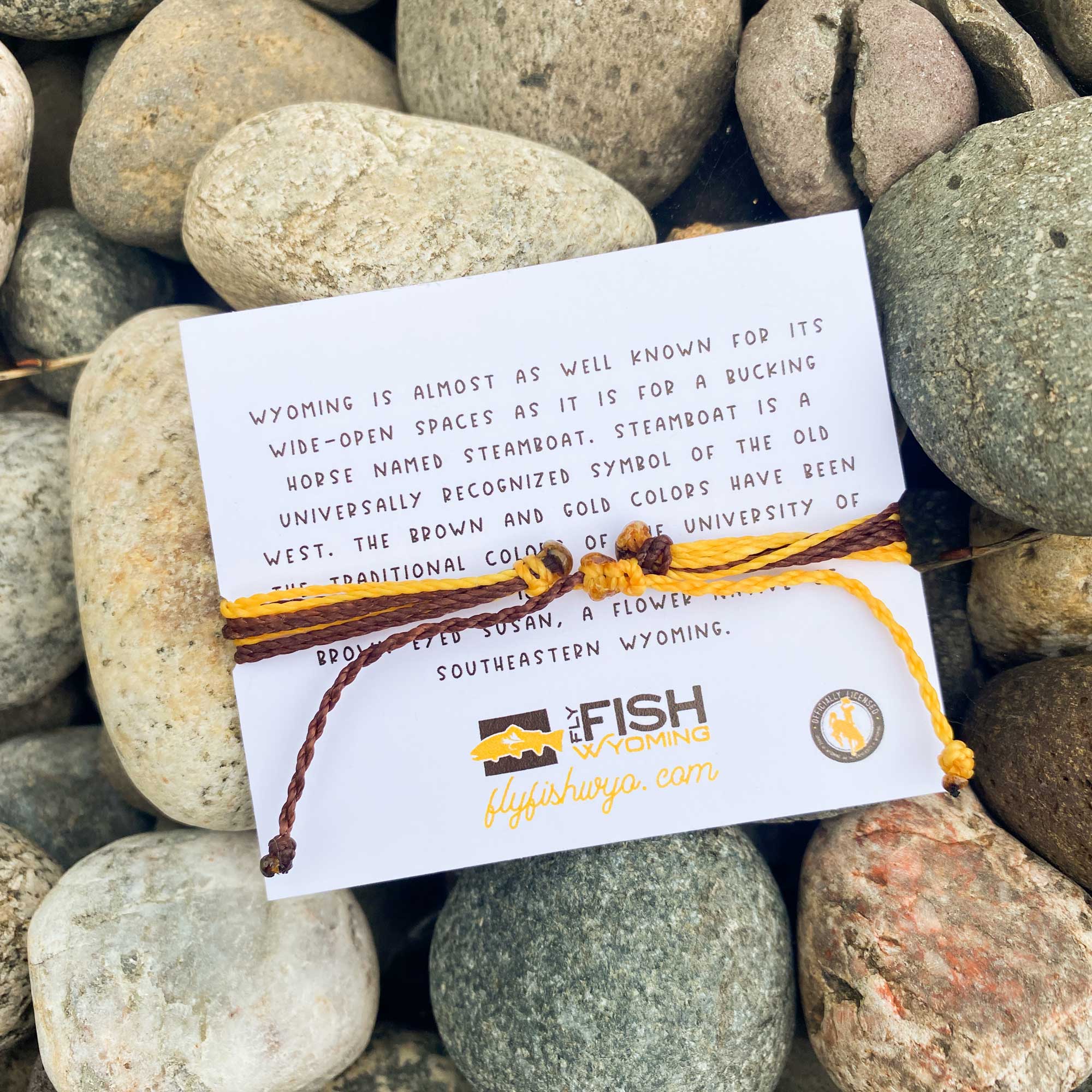 Fly Fish Wyoming - Wholesale Charm/Dangle Bracelet - Wyoming Cowboys Brown and Gold Bracelet (Limited Edition)1