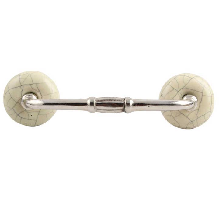 4 poignées de tiroir vintage attrayantes en forme de barre, couleur crème pour la vente par Daana Paani LLC