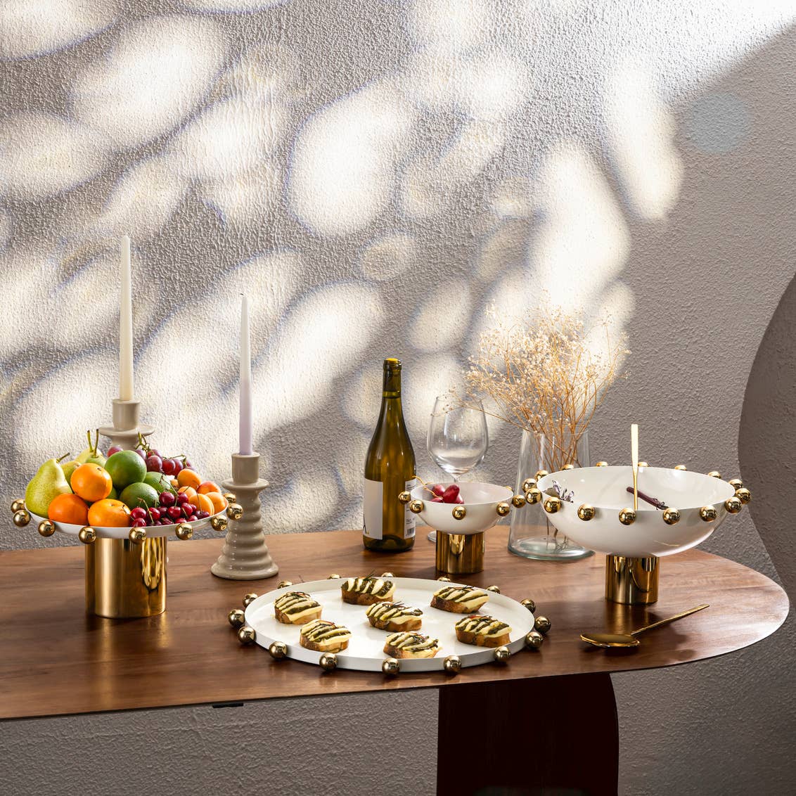 Godinger - Wholesale Decorative Plate/Dish/Bowl - Temari White and Gold Nut Bowl2