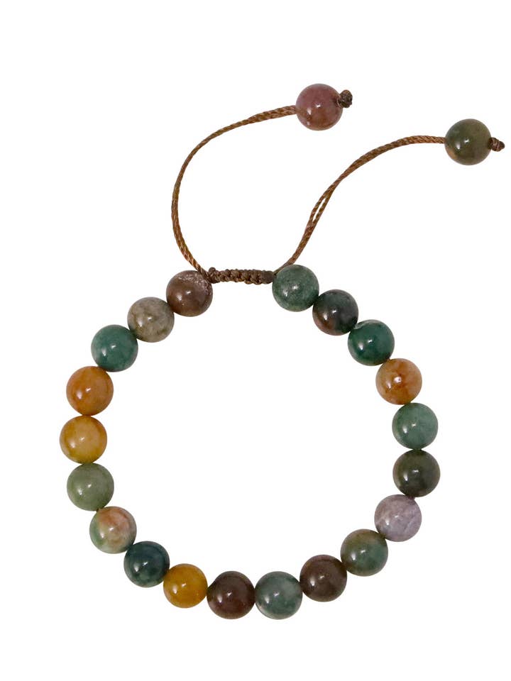 Mixed Jasper Mala Beads Adjustable Bracelet for wholesale by Zoey Simmons
