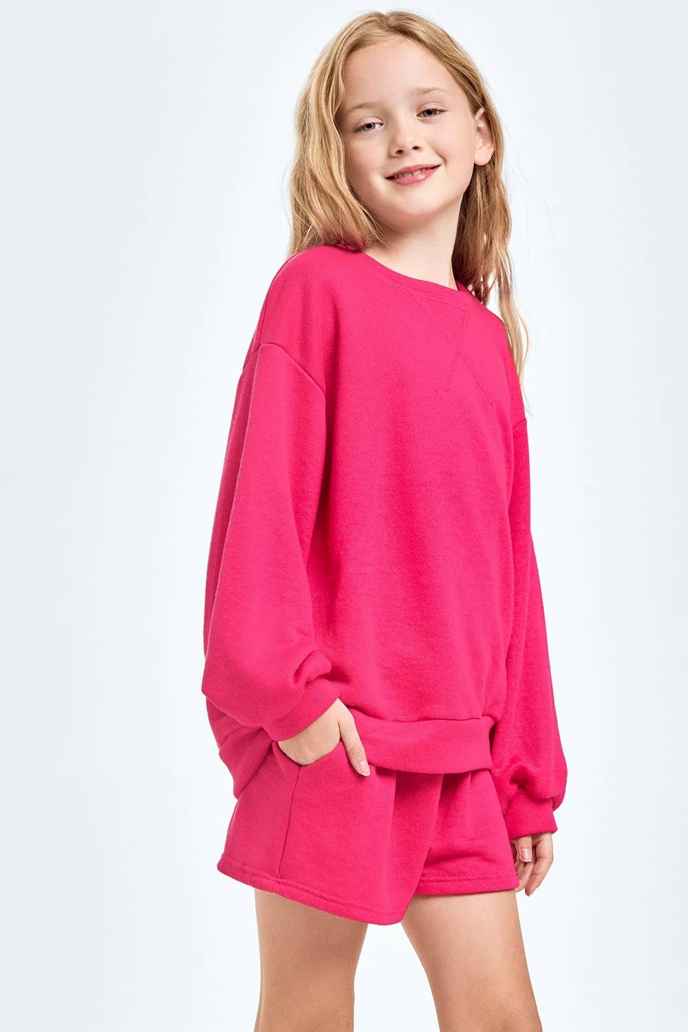 Good Girl – wholesale Top & short set – Kids – Cotton French Terry Sweatshirt and Shorts Set6