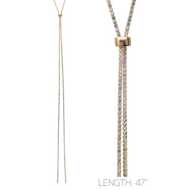 Accessorize Me - Wholesale Y-Neck/Lariat Necklace - AB Rhinestone Lariat