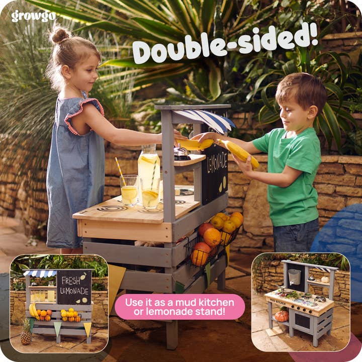GROWGO – Großhandel Spielzeugset – Kinder – GROWGO 2-in-1-Schlammküche für Kinder im Freien und im Lebensmittelgeschäft