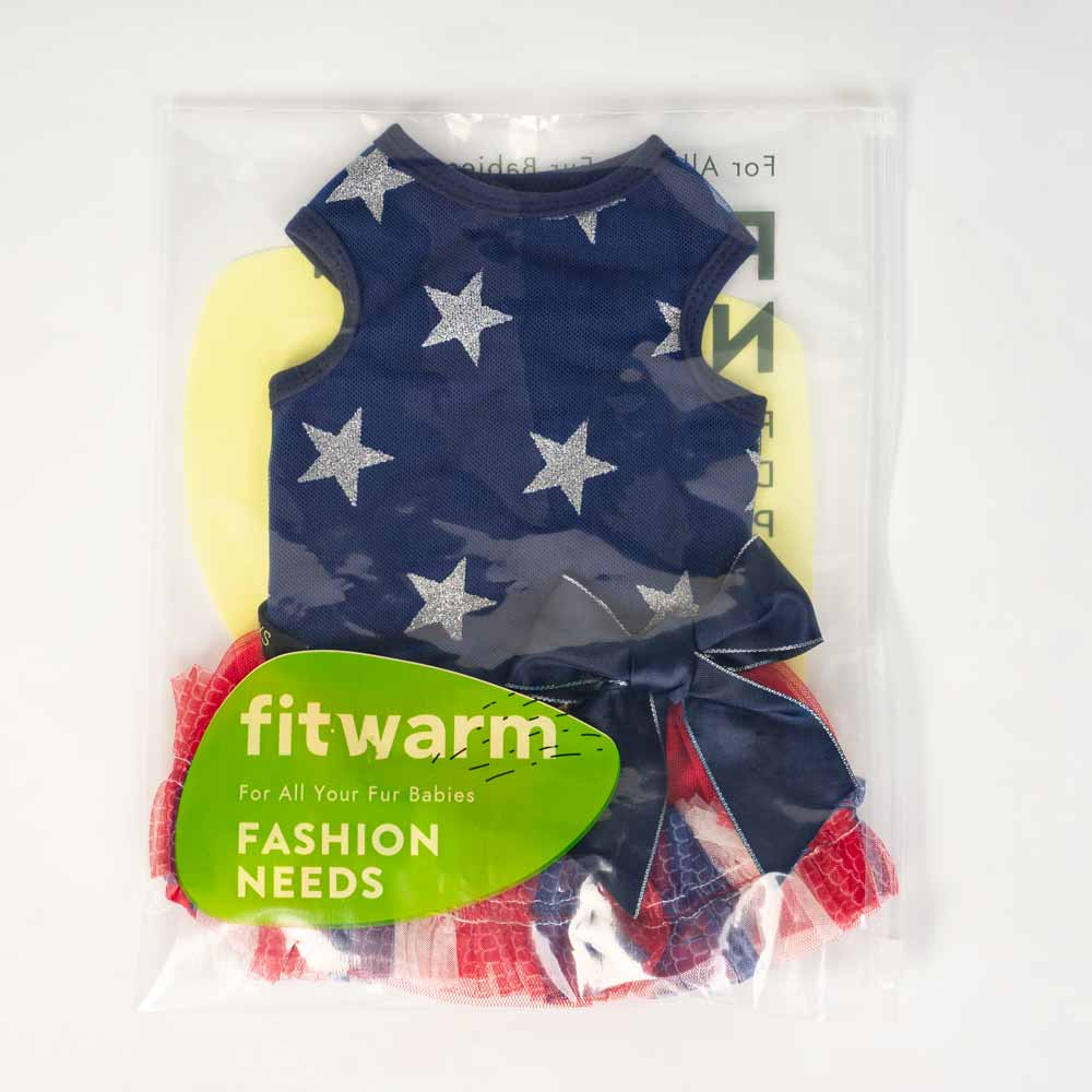 Fitwarm - Vendita all'ingrosso Vestito - Cani - Vestito Tutu per Cani Patriottico e Scintillante7