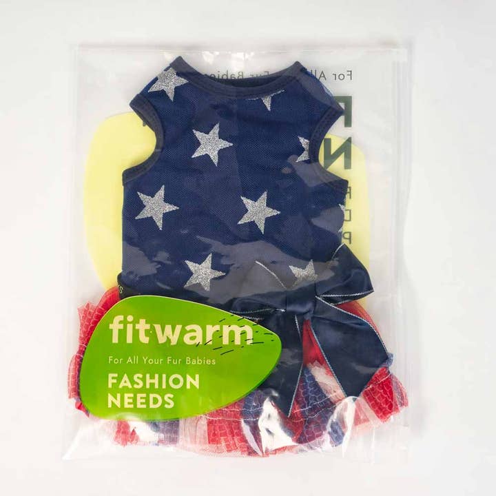 Fitwarm - Vendita all'ingrosso Vestito - Cani - Vestito Tutu per Cani Patriottico e Scintillante7
