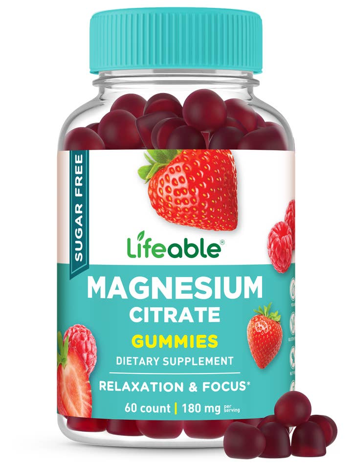Lifeable - Gomas de Citrato de Magnésio Sem Açúcar, 60 un por atacado de Lifeable