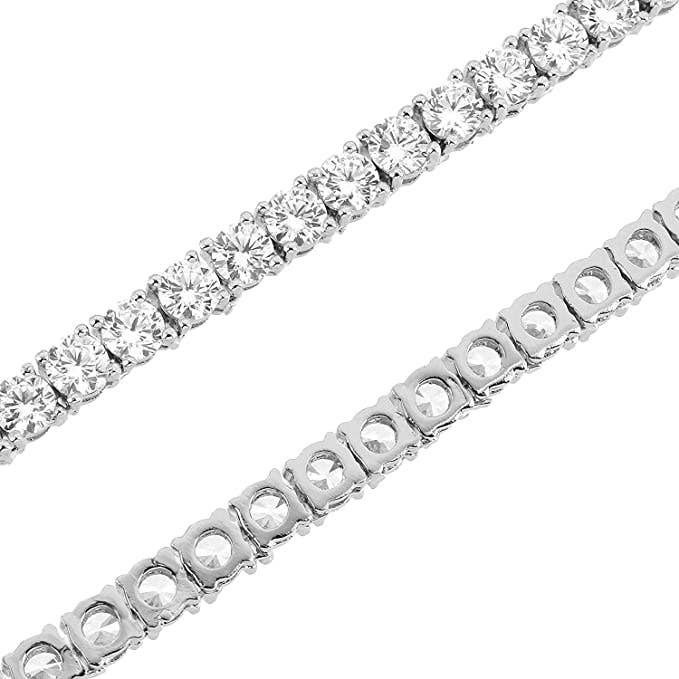 JB Jewelry – wholesale Link & chain necklace – Solid 925 Sterling Silver Tennis Chain AAA CZ Stones One Row1