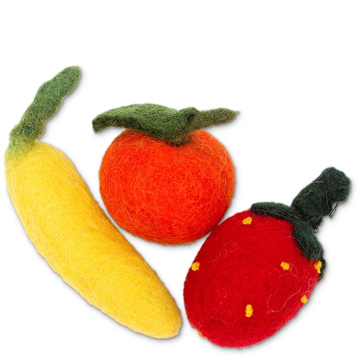 Fruit Wool Cat Toy - Pack of 3 for wholesale by Karma Cat Inc.