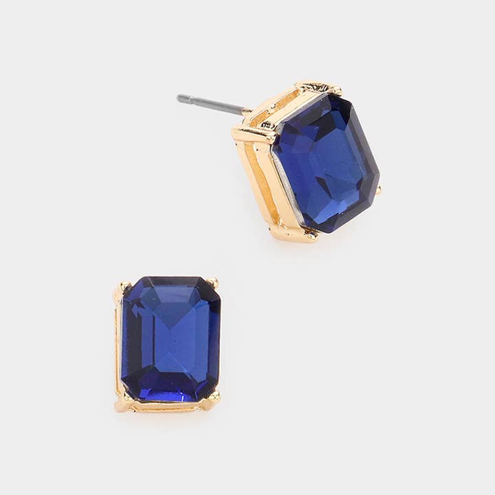 Sensibling Corp. - Wholesale Stud/Post Earrings - Emerald Cut Stone Stud Evening Earrings6