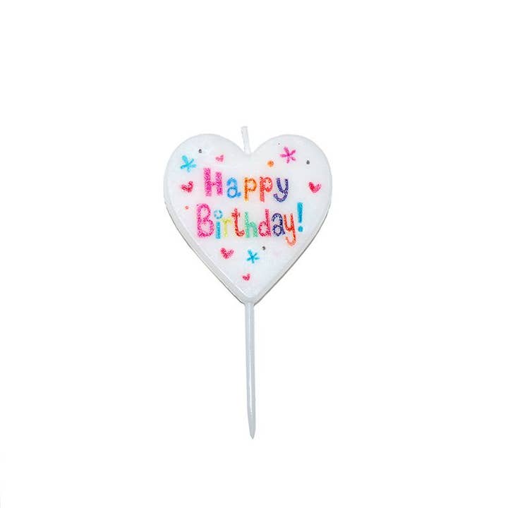 HEART CANDLE 'HAPPY BIRTHDAY' for wholesale by Aktual / Dekora Import S.A