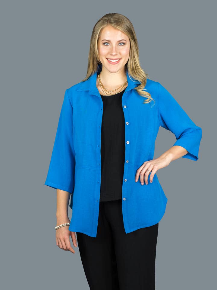 REA - AA207 - Linneskjorta med bandad rygg för wholesale av Fridaze