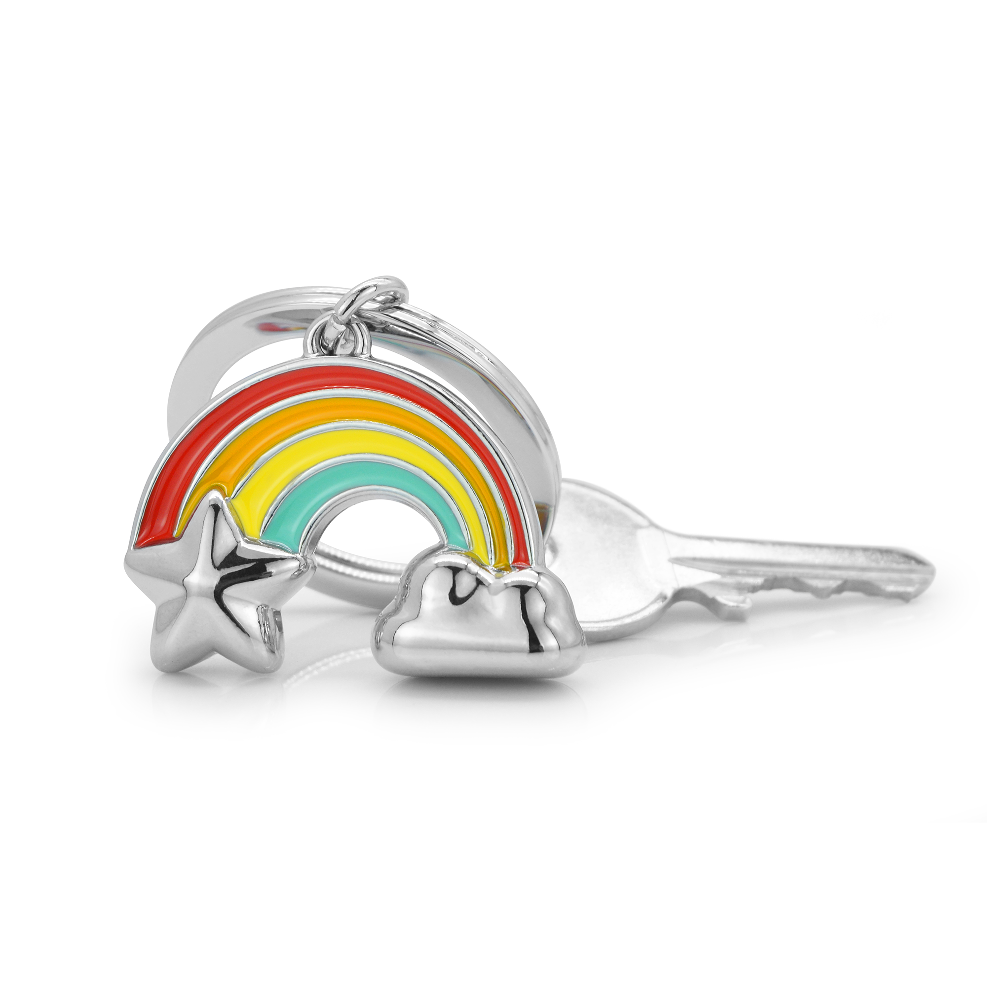 Oli Olsen – wholesale Keychain – Women's – Metalmorphose Bright Rainbow With Cloud & Star Keyring1