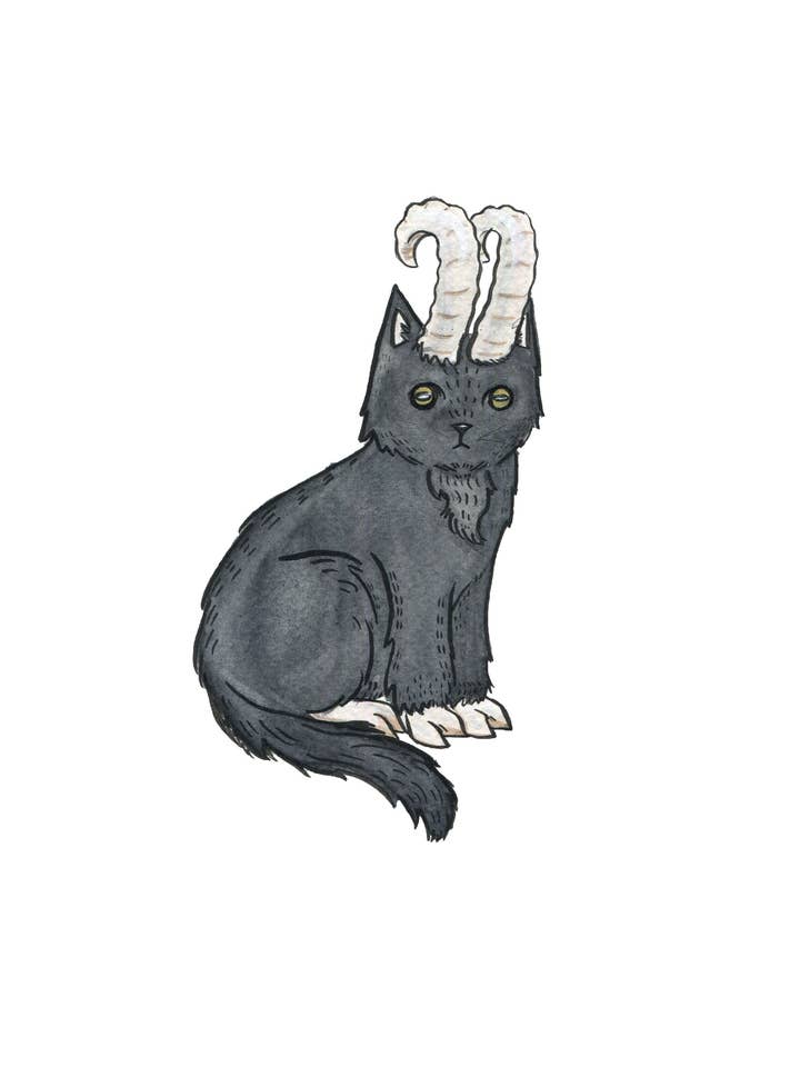 Black Phillip Cat Art Print for wholesale by Danielle V Designs