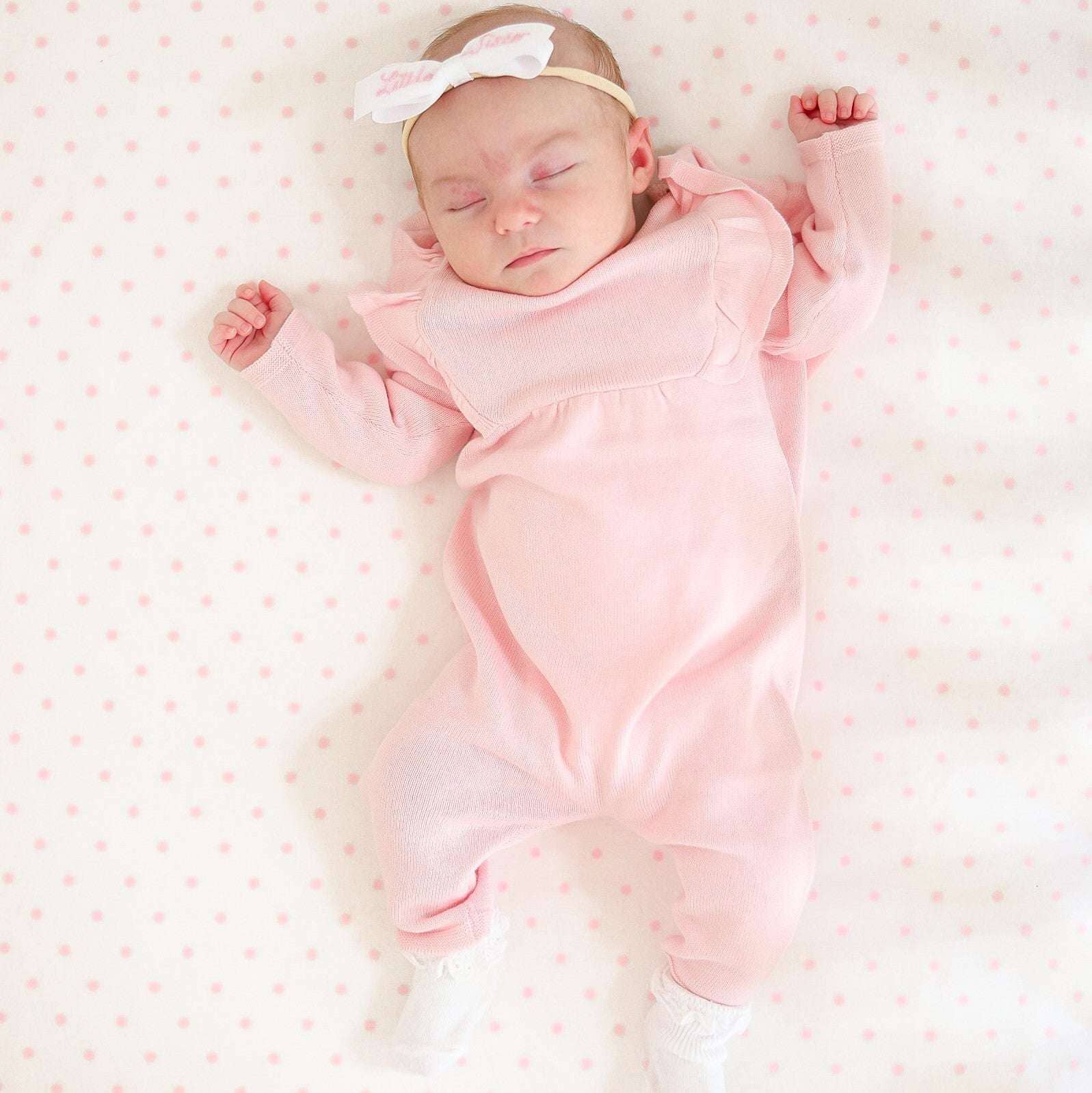 Monica + Andy - Wholesale Jumpsuit - Baby - Double Ruffle Sweater Romper_Pink5
