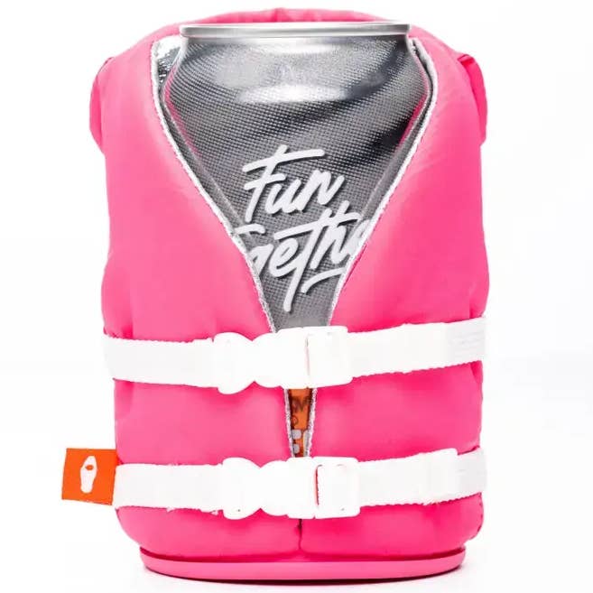 Insulated 12 oz Can Cooler - The Buoy - Party Pink for wholesale by Puffin Drinkwear