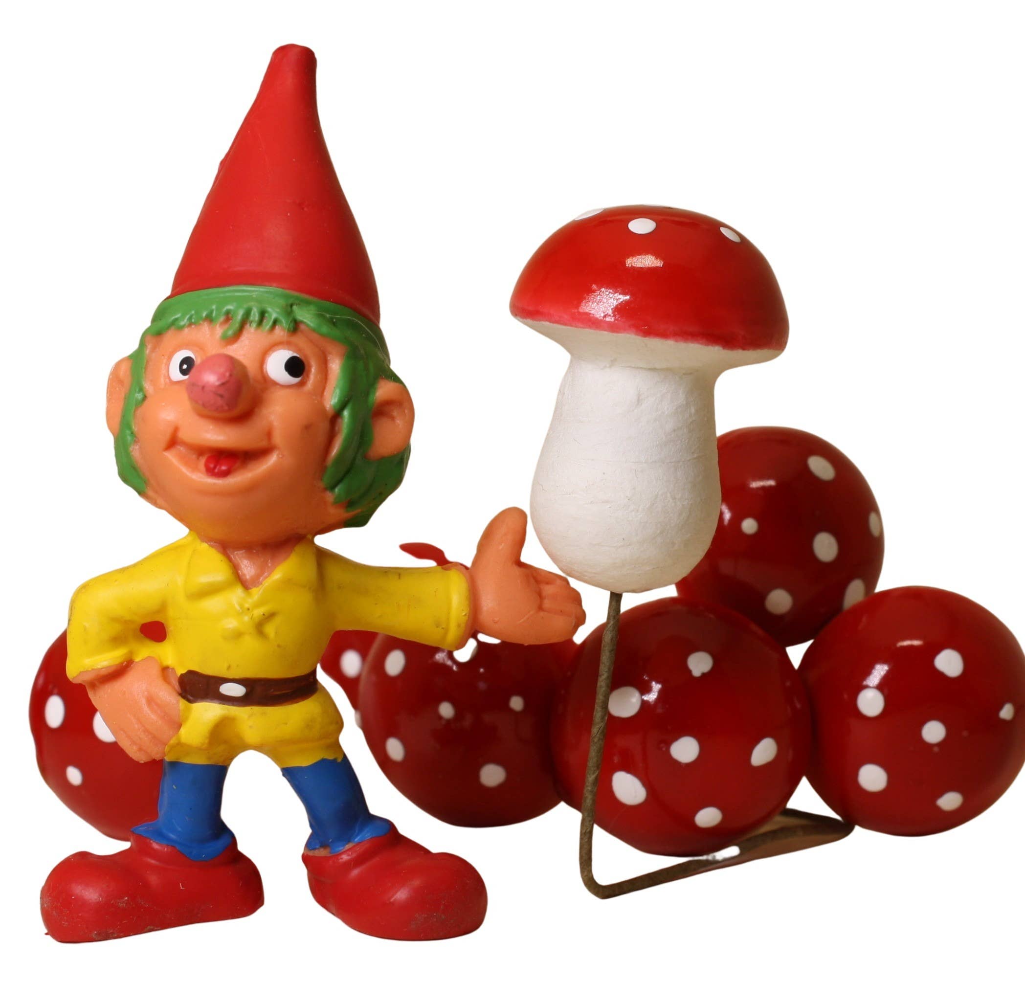   Red Mushrooms - 3/4" Red Spun Cotton - 10 Pcs - 218-0167 for wholesale on Faire7