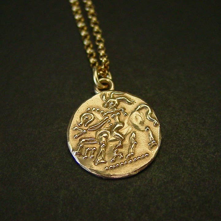 Rhiannon Celtic Coin Necklace - Gaulish Goddess Epona for wholesale by Vis a Vis Jewelry