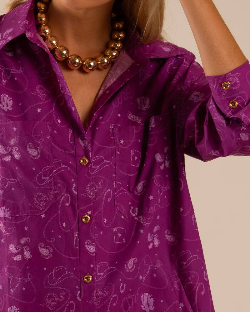 Care Tucker - Vendita all'ingrosso Vestito - Donna - Abito camicia in popeline Preslie All Over Western2