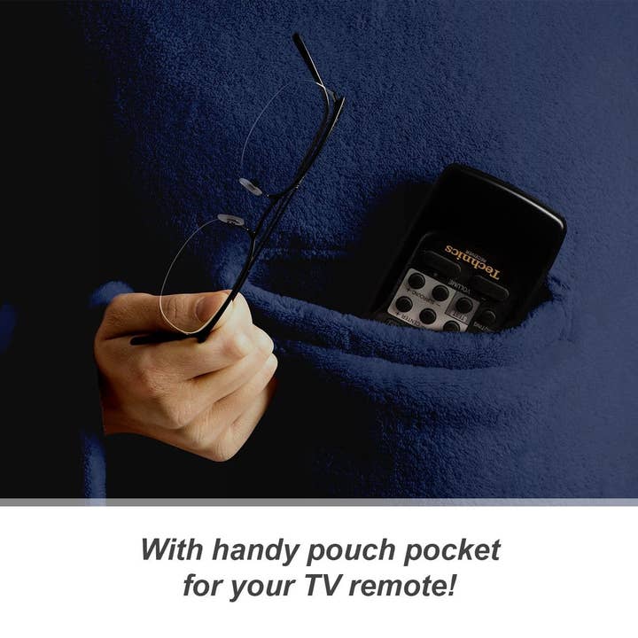 Wholesale Gifts Tomorrow – wholesale Throw blanket – Navy Deluxe Snug Rug Blanket With Sleeves And Pouch Pocket5