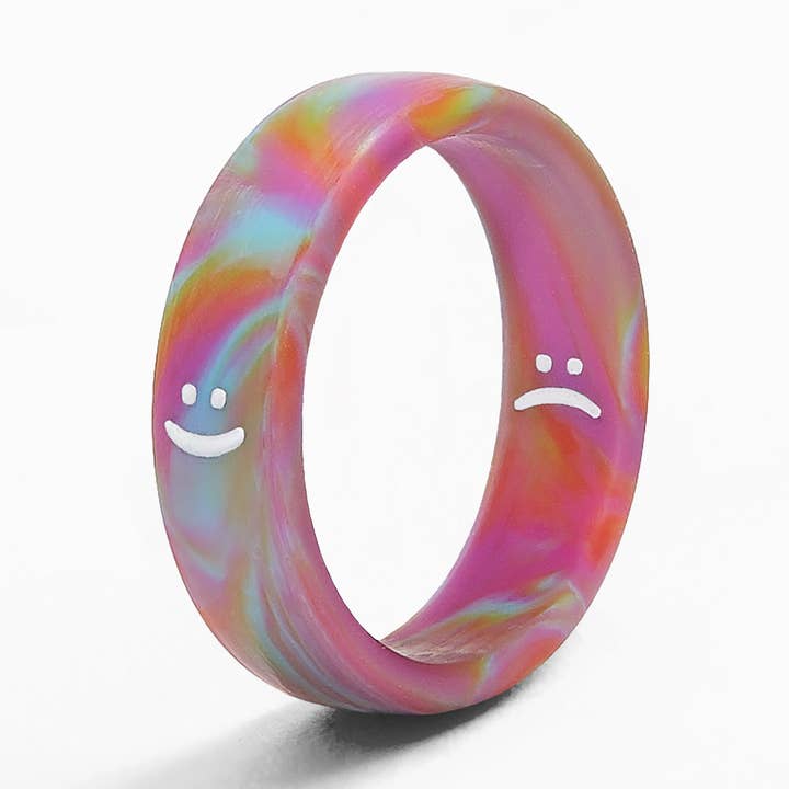 Tintura de gravata flip reversível sorriso e carranca por atacado de Flip Rings