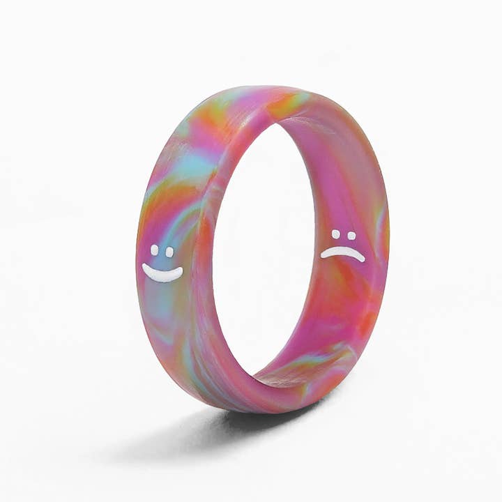 Bague réversible Flip Smile and Frown Tie Dye pour la vente par Flip Rings