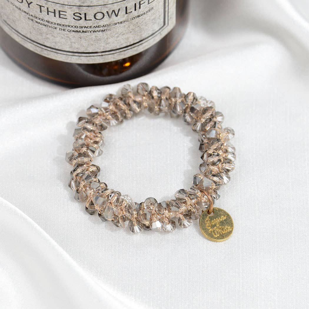 SoapElenGlen - Wholesale Scrunchie - Women's - Crystal Beaded Hair Scrunchies Bracelet0