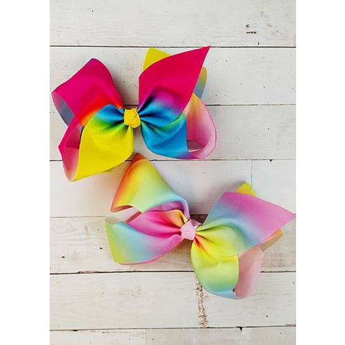 The Hair Bow Company - Wholesale Hair Bow - Kids - Rainbow Print Texas Size Hair Bows