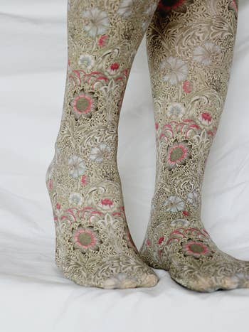 Floral Chain Over The Knee Socks
