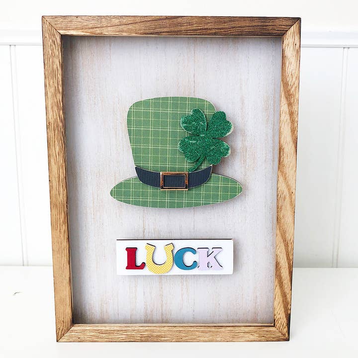 Foundations Decor – wholesale DIY craft kit – Foundations Decor Simply Framed - Glitter Green LUCK DIY kit5