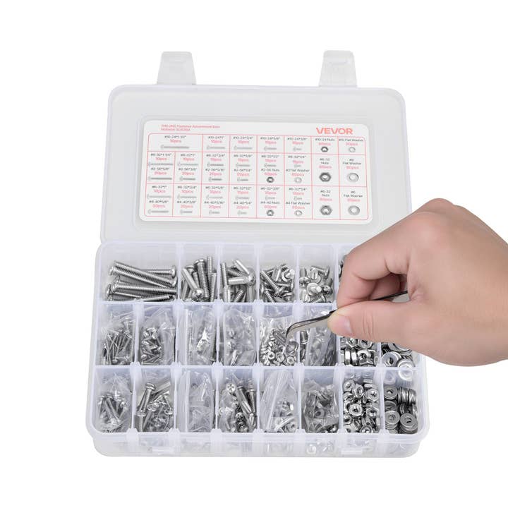 Naomi's Happy Place Shop - Wholesale Craft Tool - 1110 Pcs Bolts Nuts Assortment Kit Imperial Stainless Steel for Furniture10