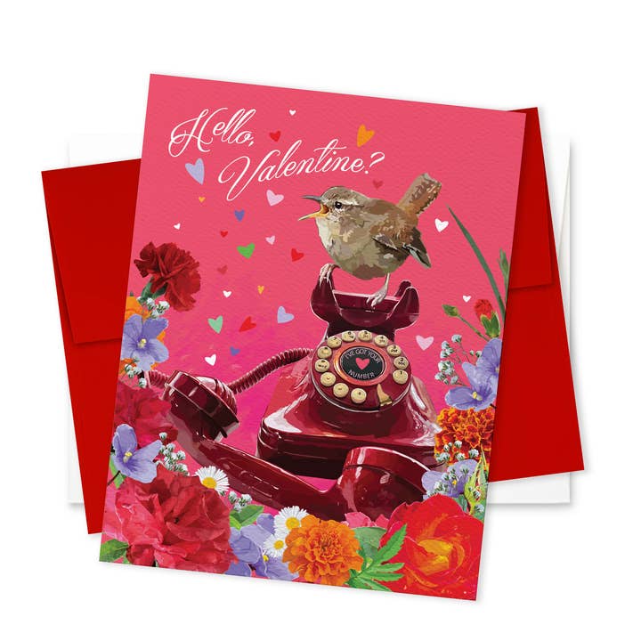 Valentine Greeting Card | Funny Hello Valentine with Bird
for wholesale by The Red Barn Press