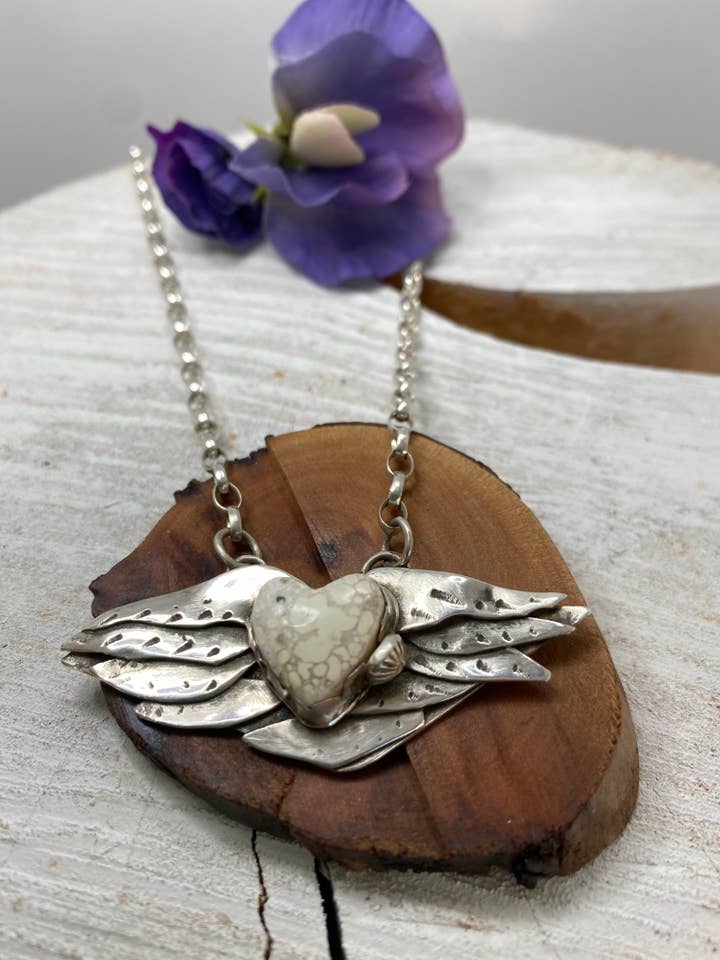 Flying Heart Necklace for wholesale by Charlene Hall Designs
