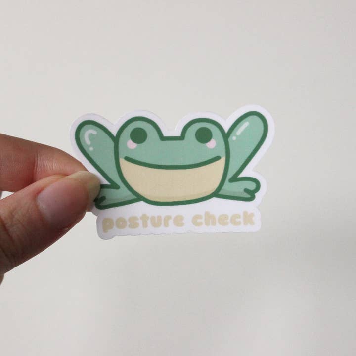 x The Fancy Firefly - Wholesale Sticker - Posture Check Frog – Waterproof Die-Cut Sticker3