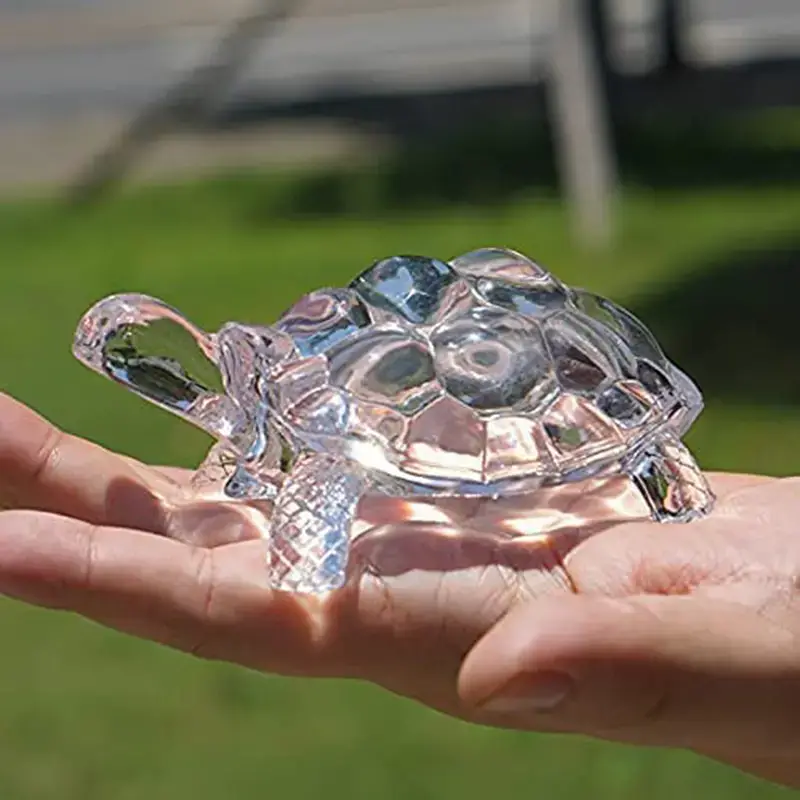 Magnifique Hearts - Wholesale Desk Decor - Kids & Baby - Crystal Glass Tortoise Figurine – Decoration Piece1