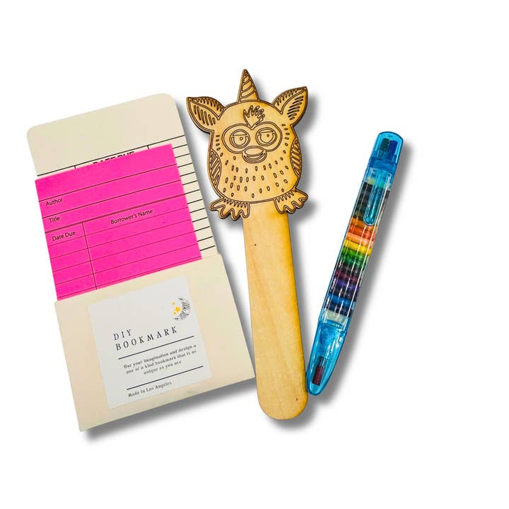 Whimsical Unicorn DIY Color Your Own Wood Bookmark Kit for wholesale by Sadie’s Moon