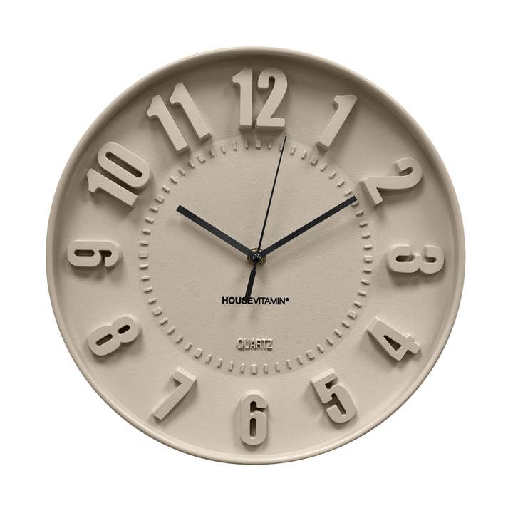 Horloge - Horloge Murale Chiffres - Sable - 30x30x4cm pour la vente par Housevitamin bv