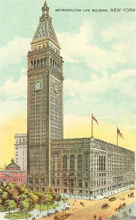 Found Image Press – wholesale Klistermärke – Klistermärke NY-291 Metropolitan Life Building, New York City0