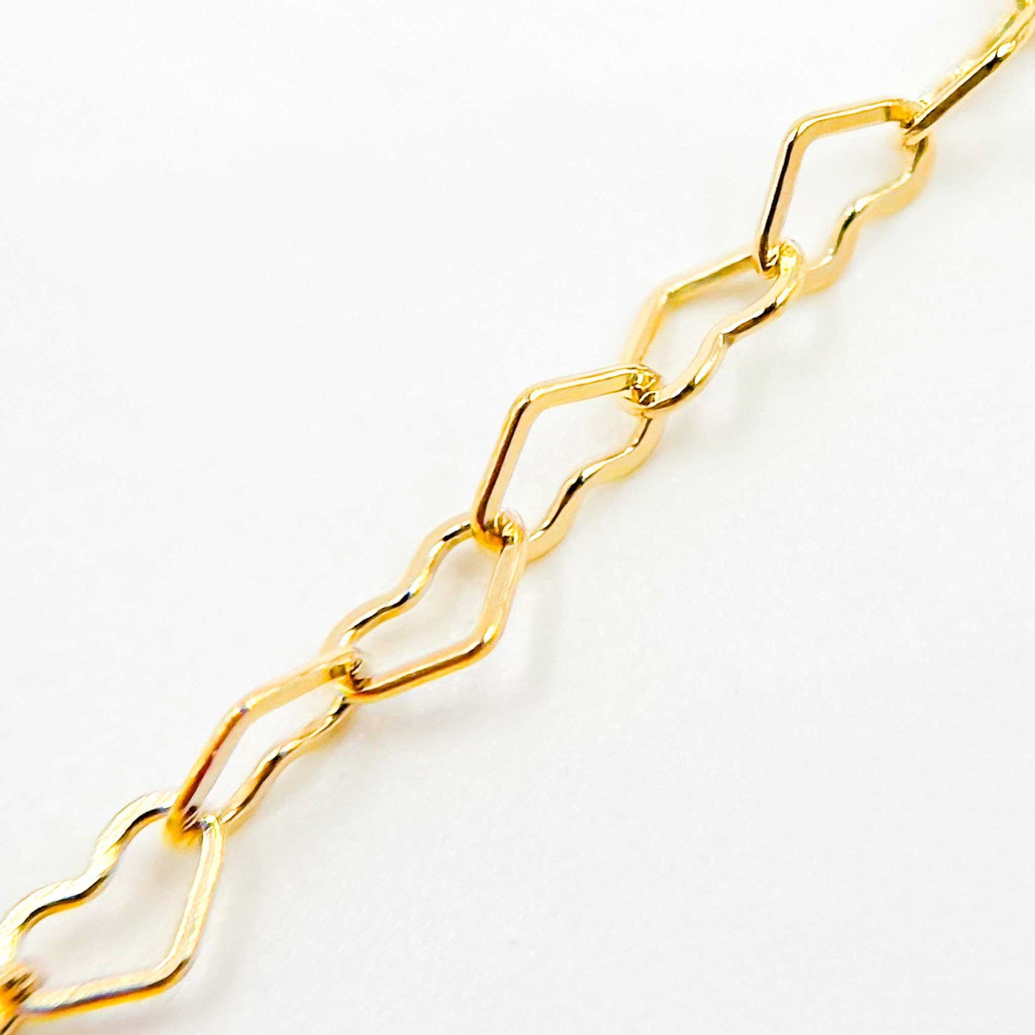 Tresor Jewelry Inc. - Wholesale Link & Chain Necklace - A35F/SPGF. 14K Gold Filled Flat Heart Link Chain1