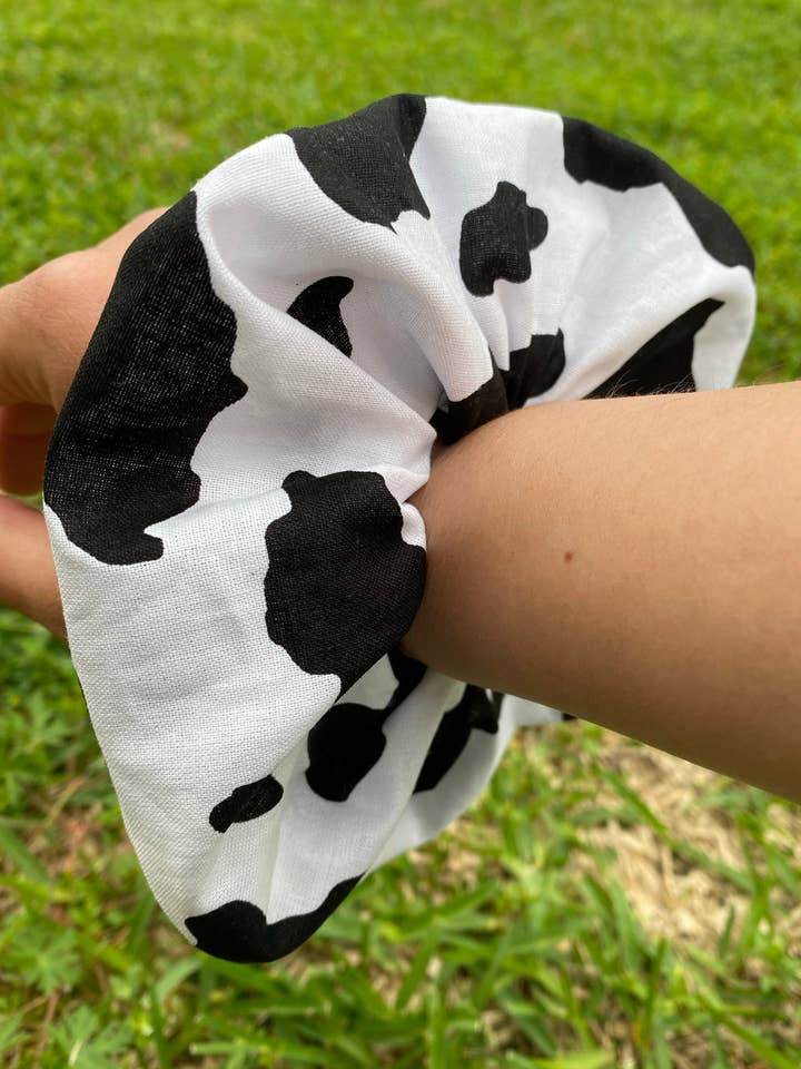Cow Scrunchie Cow Hair Tie for wholesale by Made Brite Creations