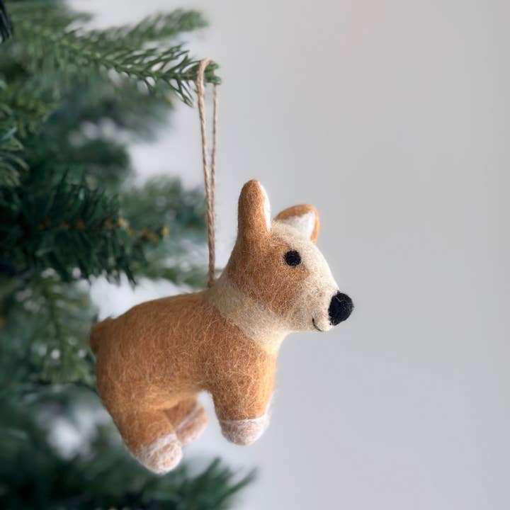 Ganapati - Wholesale Ornament - Felt Corgi Dog Ornament with Big BUTT