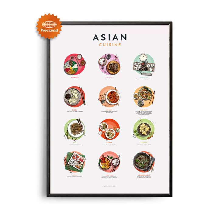 Poster guida alla cucina asiatica di metà secolo per la vendita all'ingrosso da parte di Weekend Concept