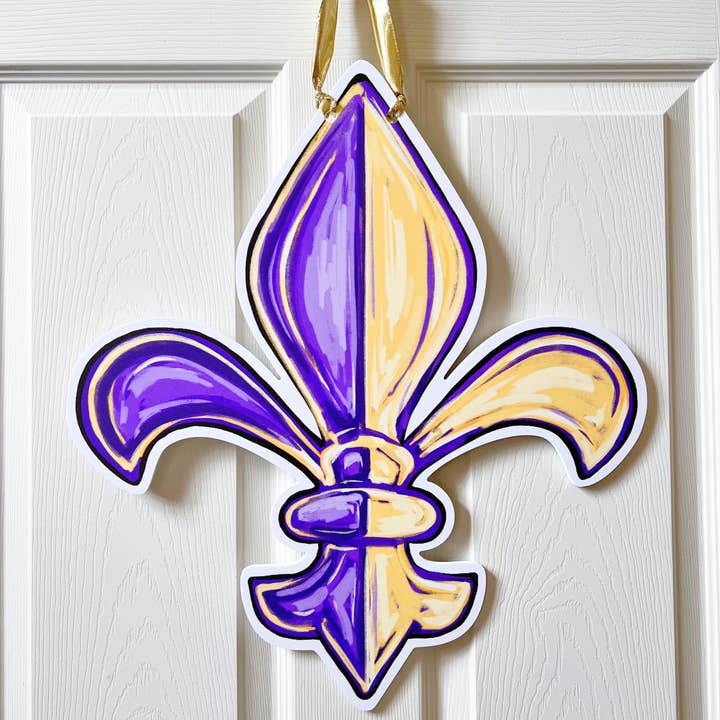 Louisiana Fleur De Lis Türhänger, Violett/Gold für den Großhandel von Home Malone