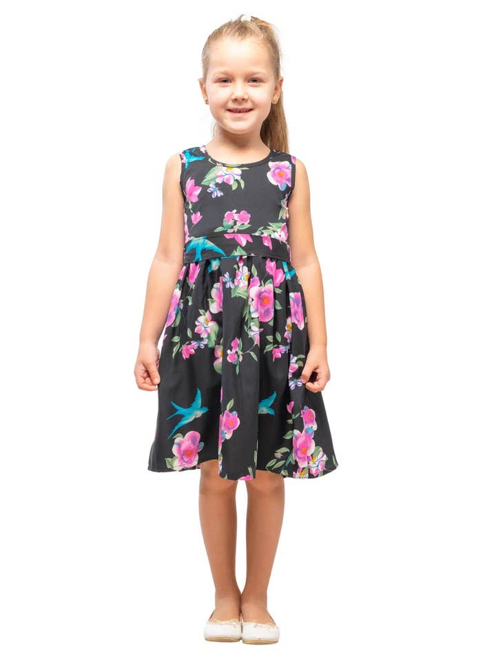 Mädchen Kinder Vintage Audrey Hepburn Floral 3 Farben für den Großhandel von Miss Lavish London