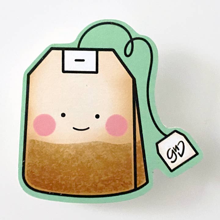 Tea Bag Vinyl Sticker | Die Cut Sticker | Kawaii sticker for wholesale by gin and doodle